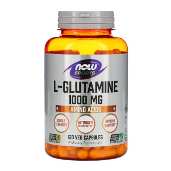 NOW L-Glutamine 1000мг (120 вегкапсул) Биодобавка «L-Глютамин» NOW – средство, укрепляющее иммунитет и стимулирующее рост и восстановление мышечной ткани.