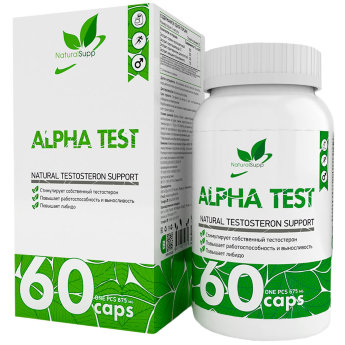 NATURALSUPP Alpha Test Альфа Тест (60 капсул)* Стимулирует собственный тестостерон, повышает работоспособность и выносливость, повышает либидо.