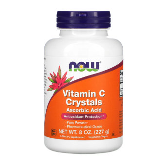 NOW Vitamin C Crystals Ascorbic Acid 8oz 227гр Витамин С играет значительную роль в обеспечении нормальной жизнедеятельности организма. Аскорбиновая кислота является одним из мощнейших антиоксидантов.