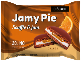ЁБАТОН Печенье Jamy Pie Souffle and Jam 60 г (коробка 9шт) ​Jаmy Pie - десерт, который ты можешь себе позволить в любое время!
Он представлен в виде двух мягких протеиновых шоколадных печенек с прослойкой воздушного маршмеллоу и ложечкой джема. Это абсолютный эталон правильного пп - лакомства. 