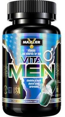 MAXLER VitaMen (90 капсул) VitaMen - новая витаминная формула от Maxler, разработанная специально для мужчин. В ее состав входит комплекс ключевых витаминов и минералов, а также, фито-добавки , такие как экстракт пальмы сереноа, корень женьшеня и другие. Благодаря восполнению запасов витаминов и минералов улучшается общее состояние организма: повышается активность, выносливость, иммунитет, способность быстро справляться со стрессом. А действие фито-добавок в целом направлено на улучшение мужского здоровья: нормализация простаты, повышение потенции, выравнивание гормонального уровня.