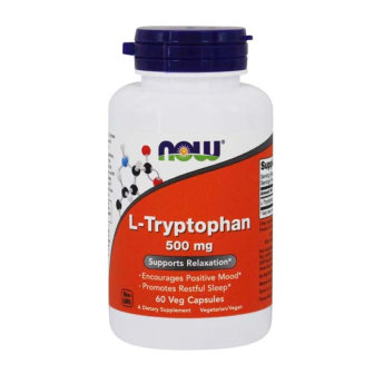 NOW L-Tryptophan 500 mg (60 вегкапсул) L-триптофан помогает поддерживать релаксацию, сон, настроение и положительные иммунные функции. 
