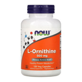 NOW L-Ornitine 500 mg (120 вегкапсул) NOWL-орнитин – аминокислота, которая стимулирует выделение инсулина и помогает инсулину действовать в качестве анаболического гормона. Дополнительный приём L-орнитина поможет Вам похудеть и улучшить форму тела, пока вы спите.