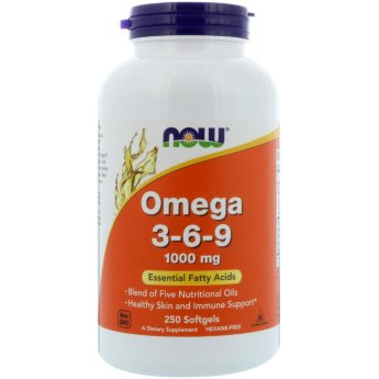 NOW Omega 3-6-9 1000 mg (250 софтгелей) NOW Omega 3-6-9 1000 mg (250 гелькапсул)