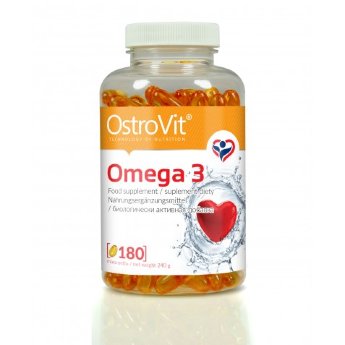 OSTROVIT Omega 3 (180 таблеток) OstroVit  Omega 3-это пищевая добавка, является источником высококачественных жирных кислот DHA и EPA. Продукт рекомендован всем лицам желающим позаботиться о своем здоровье. Продукт был дополнительно обогащен витамином E.

1000 мг рыбьего жира в каждой капсуле
Удобная для глотания капсула геля
Добавка витамина E