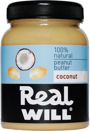 REALWILL Арахисовая паста с кокосом 330г Арахисовая паста Real Will не содержит сахара, гидрогенизированных масел, красителей, консервантов.