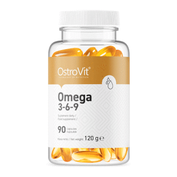 OSTROVIT Omega 3-6-9 (90 капсул) OstroVit Omega 3-6-9 - это биологически активная добавка в капсулах, содержащая омега-3 жирные кислоты (EPA, DHA, ALA), омега-6 (LA) и омега-9 (OA), обогащенные витамином E.