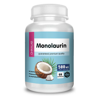 CHIKALAB Monolaurin (60 таблеток) Порошковый экстракт масла кокоса в капсулах.