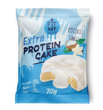 FIT KIT Protein Cake Extra в белой глазури 70 г (24шт коробка) Протеиновое печение EXTRA Protein Cake от Fit Kit – это великолепный перекус для диетического и спортивного питания. Продукт подойдет тем, кто следит за своей фигурой, придерживается диет или ведет активный образ жизни. Отныне вам больше не придется выбирать десерт по принципу вкусно или полезно, ведь можно перекусить печеньем Protein Cake.
