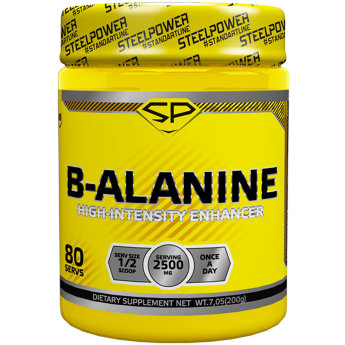 STEEL POWER B-Alanine 200 г (30 порций) B-alanine от Steel Power — добавка, которая содержит чистый бета-аланин. Данная аминокислота необходима для снижение утомляемости во время тренировок и повышения работоспособности мышц. 