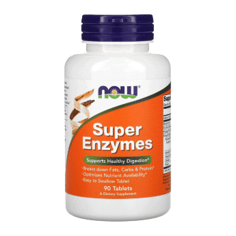 NOW Super Enzymes (90 таблеток) Суперферменты NOW представляют собой комплексное сочетание ферментов, поддерживающих здоровое пищеварение. Помогают оптимизировать расщепление жиров, углеводов и белка.