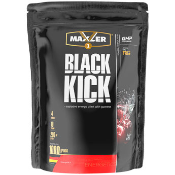 MAXLER EU Black Kick (Пакет) 1000 г Black Kick – энергетический кофеино-гуарановый продукт на углеводной основе с витаминами и минералами. Стимулирующий эффект Black Kick обеспечивается высоким содержанием кофеина и гуараны. 