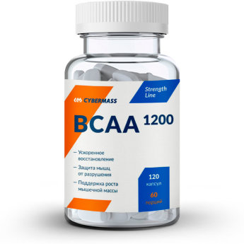 CYBERMASS BCAA Pro 2:1:1 (120 капсул) BCAA 1200 от Cybermass - это комплекс из трех аминокислот: лейцина, изолейцина и валина в пропорции 2:1:1.