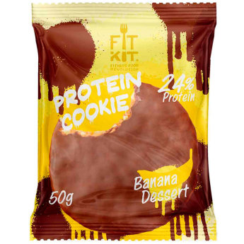 FIT KIT Protein Chocolate Cookie 50 г Протеиновое печенье Chocolate Cookie производителя спортивного питания Фит Кит. Высокое содержание белка с мощным аминокислотным профилем. Поддерживает рост мышц с подавлением катаболизма. 24% протеина в 50 граммах печенья.
