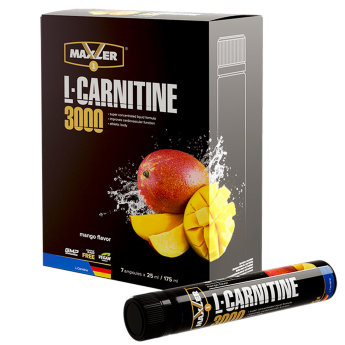 MAXLER EU L-Carnitine 3000 7x25ml L-Carnitine Comfortable Shape 3000 – мощный концентрат L-Карнитина в удобной для применения ампулированной форме. Каждая питьевая бутылочка содержит 3000 мг L-Карнитина. 