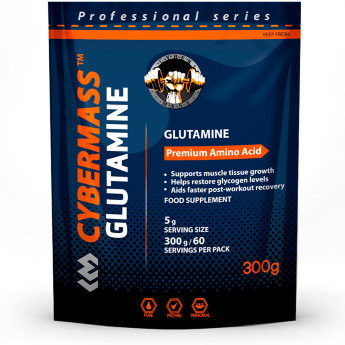 CYBERMASS Glutamine 300 г CYBERMASS GLUTAMINE – это качественная добавка, которая понадобится для помощи вашему организму в синтезе белка и гликогена, а также для предотвращения катаболических процессов.