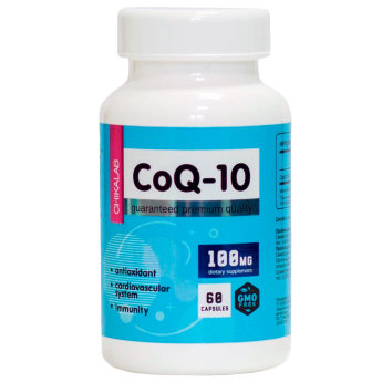 CHIKALAB Co-Q10 100мг (60 капсул) Здоровая иммунная система и противодействие внешним вирусам - именно за это отвечает коэнзим. Регулярный приём компонента также помогает укрепить сердце и сосуды. Приём коэнзима в период тренировок улучшает выносливость организма.