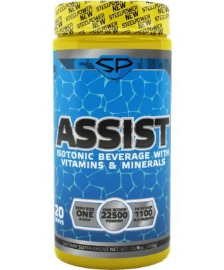 STEEL POWER Assist 450 г ASSIST – это спортивный напиток, который обеспечивает организм водой, углеводами, витаминами и электролитами (минералами) для восстановления работоспособности и восполнения потерь организма во время интенсивных физических нагрузок.