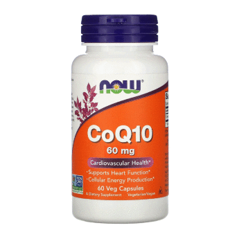 NOW CoQ10 60 мг (60 вегкапсул) Антиоксидантная защита, укрепление сердца, энергетическая поддержка. 