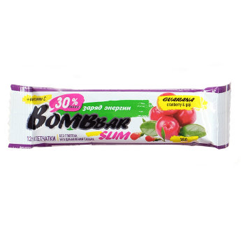 BOMBBAR Slim Bar 35 г Батончики линейки Bombbar Slim созданы специально для тех, кто всегда хочет быть в хорошей форме. Прилив энергии и отличный заряд бодрости вам гарантированы! 