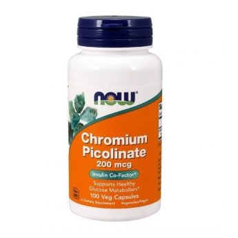NOW Chromium Picolinate 200 мкг (100 вегкапсул) В основе БАД от NOW – чистейший пиколинат хрома. Позволяет нормализовать аппетит,  стимулирует обменные процессы и снижает уровень «вредного» холестерина. 